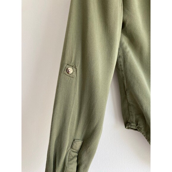 Harper Lace-Up Blouse - Olive Green - Size XS - Picture 5 of 7